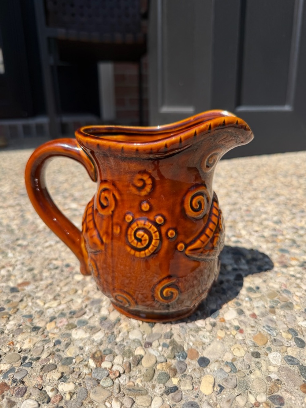 Vintage Ceramic Owl Pitcher Brown - Picture 2 of 6